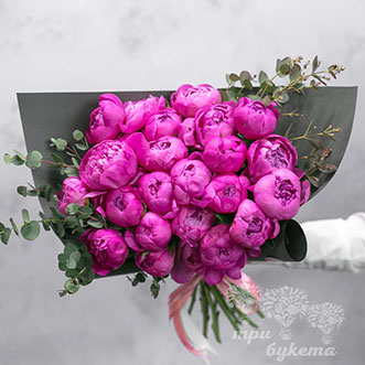 25 розовых пионов Александр Флеминг в Premium упаковке